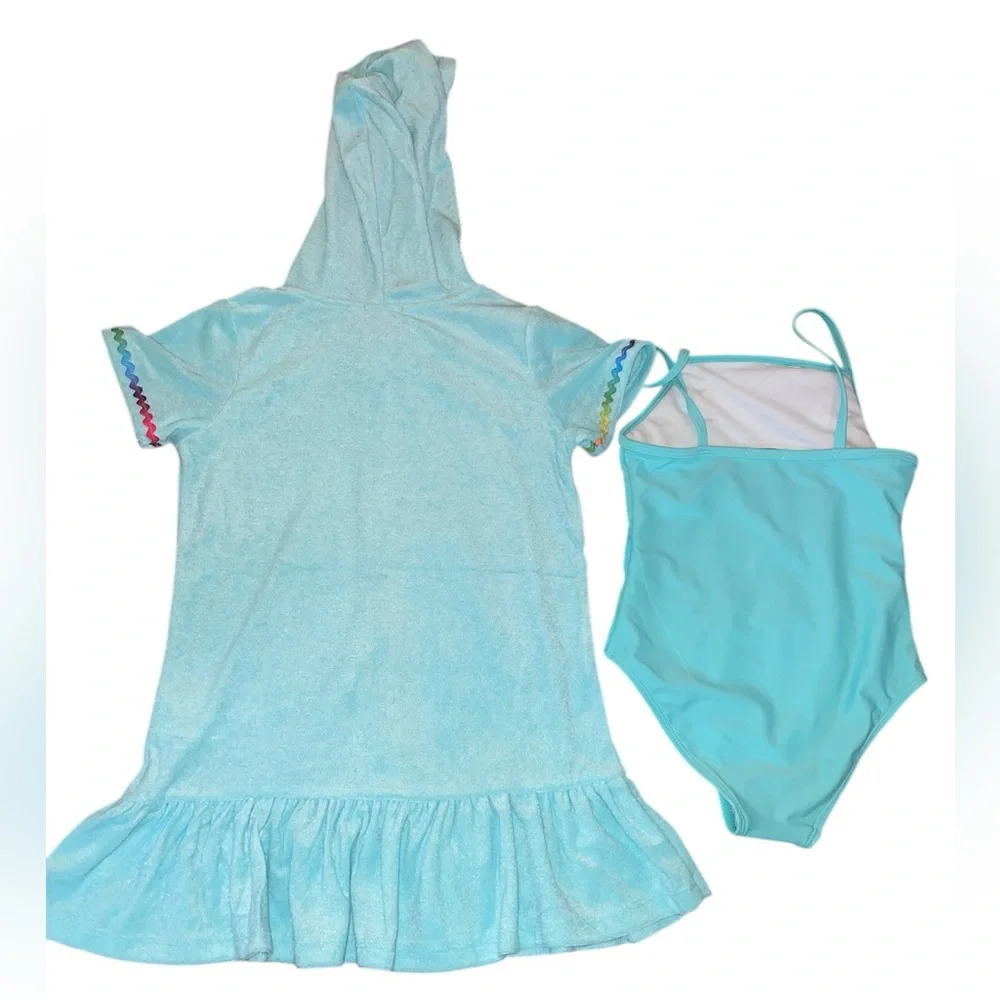 Flapdoodles 2-piece Swim Set Colorful Ruffle Swimsuit with Cover-Up